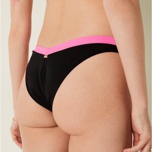 Victoria's Secret Black Bikini bottom
with Pink and Orange Accents  bottom only